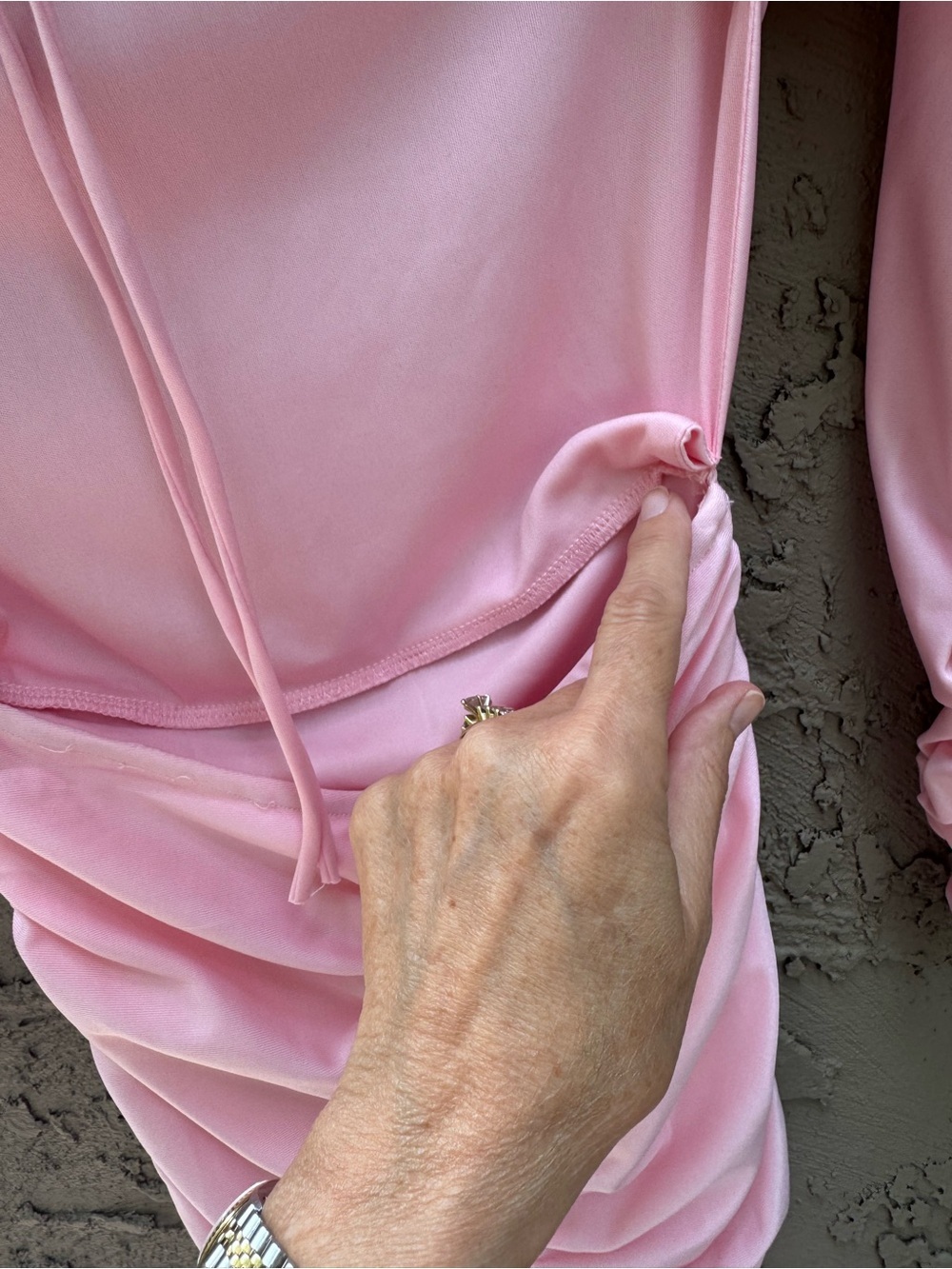Lucy in the Sky Josie Open Back Long Sleeve Dress Pink size S - Picture 7 of 15